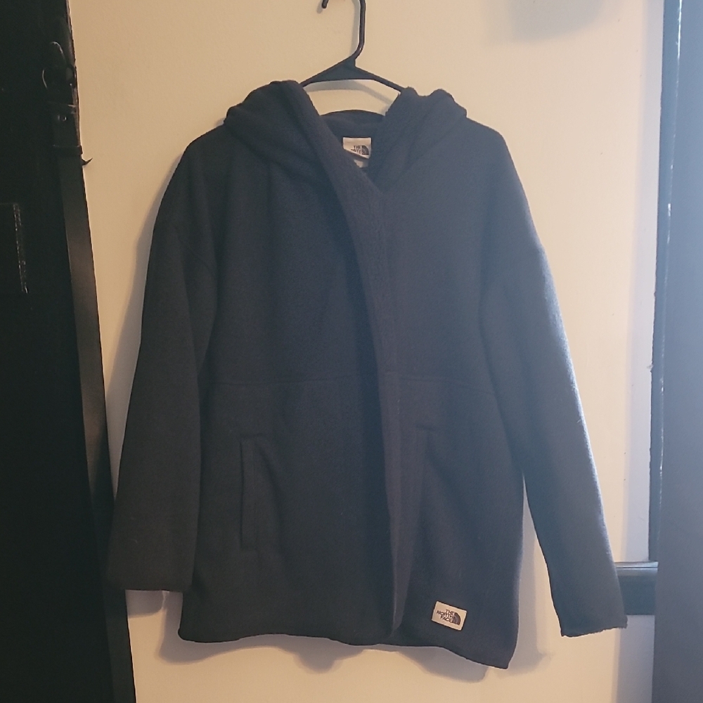 The North Face Black Hooded Wool-Blend Jacket